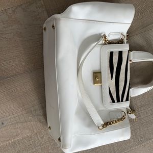 JIMMY CHOO HANDBAG Camille Zebra with Real Calf Hair
